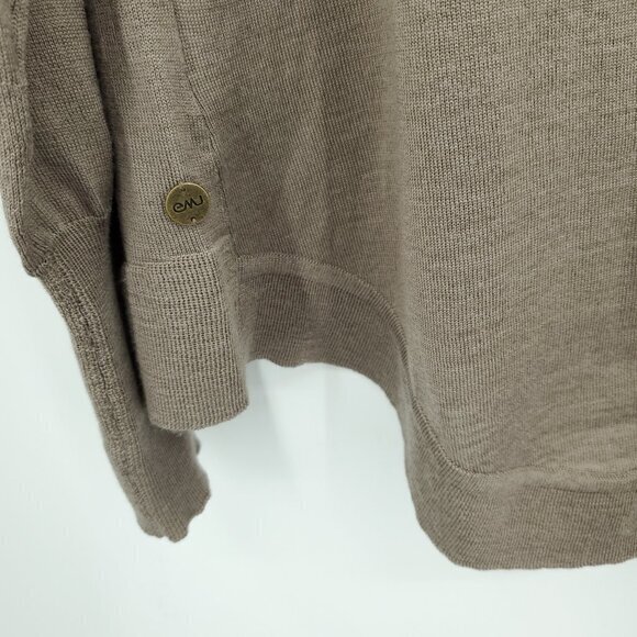 Emu Australia 100% Merino Wool Lightweight Scoop Neck Sweater Top L Tan - Picture 13 of 15